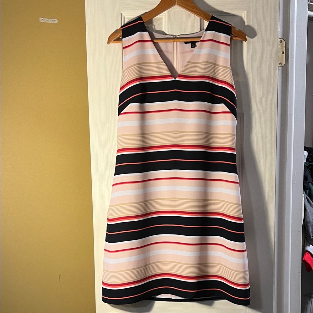 Banana Republic Striped V-Neck Mini Dress